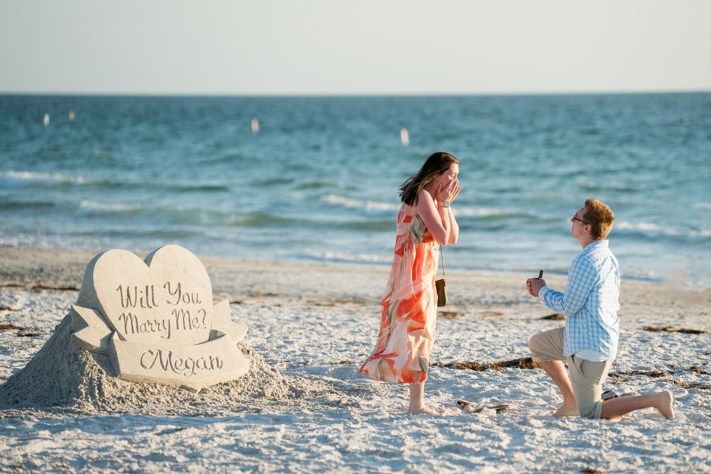 Megan and Doug's "Surprise Proposal" at Sand Key Beach in Clearwater, FL