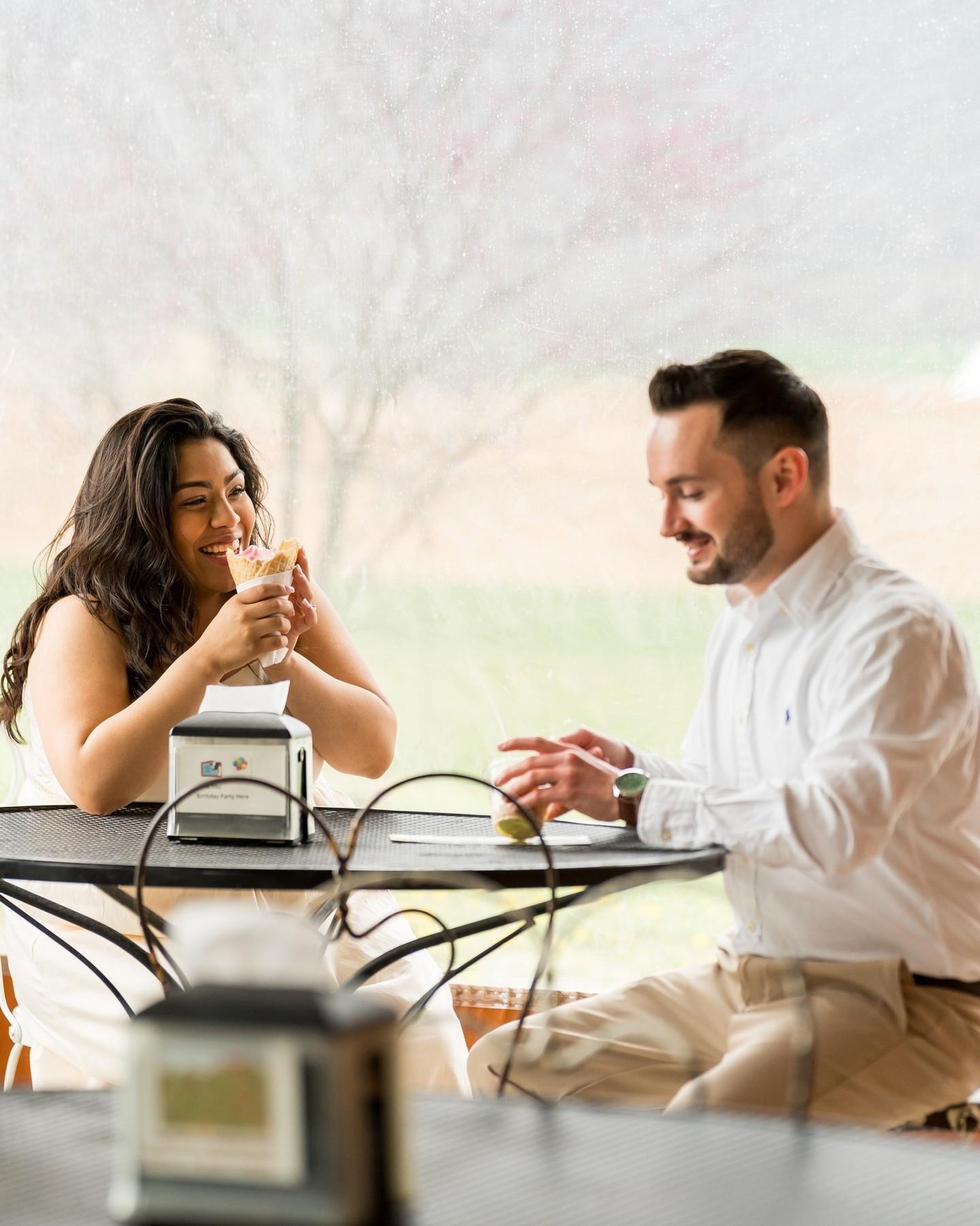 Misty and Foggy Engagement at Misty Meadows Farm Creamery in Smithsburg, MD